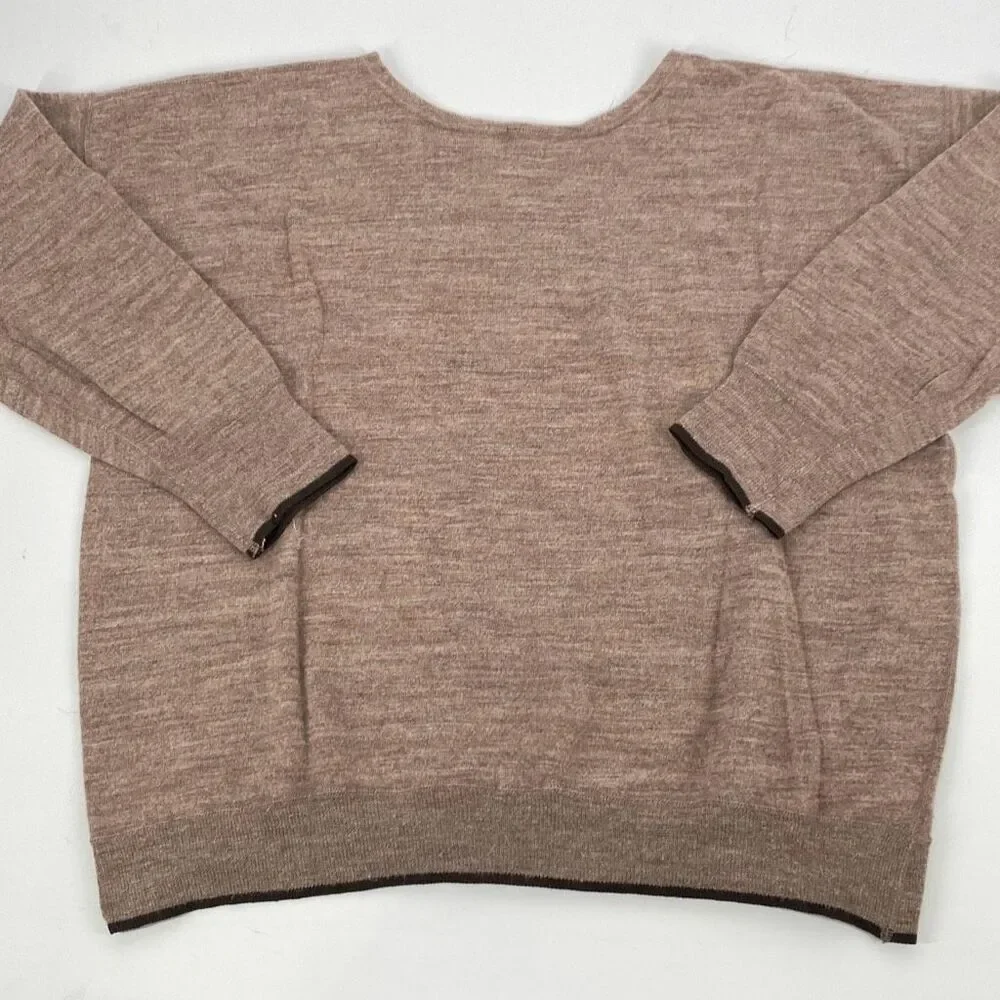 Vintage Sheperd Wool‎ Crew Neck Pullover Sweater Light Brown M - Picture 5 of 9